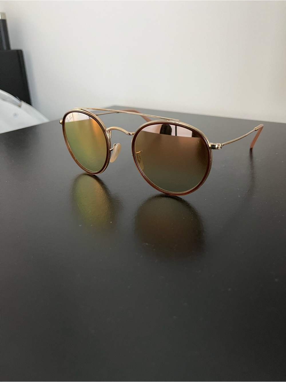 Ray-Ban Gold Frame Gradient Lens Womens Sunglasses